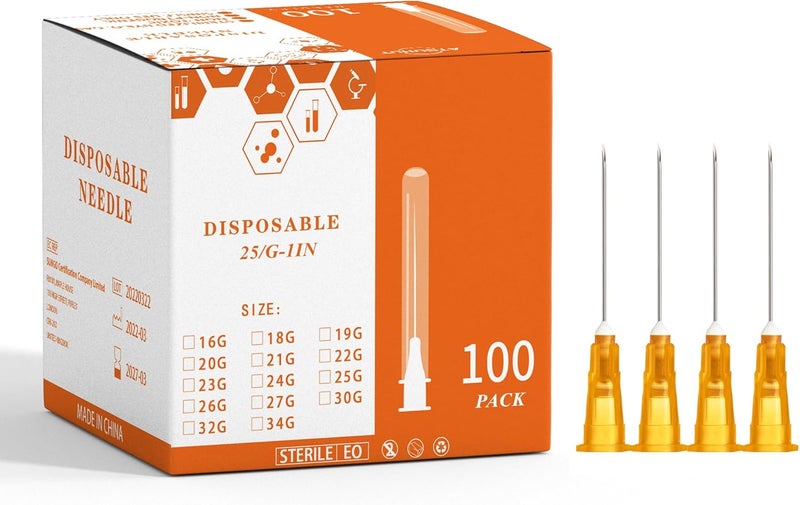 XUONFEE قفل لور القابل للتصرف، ستانلس ستيل 100 عبوة (25G-1IN) - Image 1